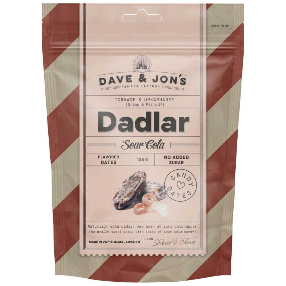Dave & Jon’s maitsestatud datlid – Sour Cola 125 g